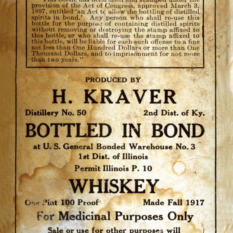 Historical Peerless Bottled in Bond Label
