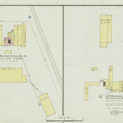 Map detail of the original E.W. Worsham Distillery (Circa 1890)